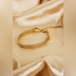 18K Gold-Plated Wide Chain Bracelet